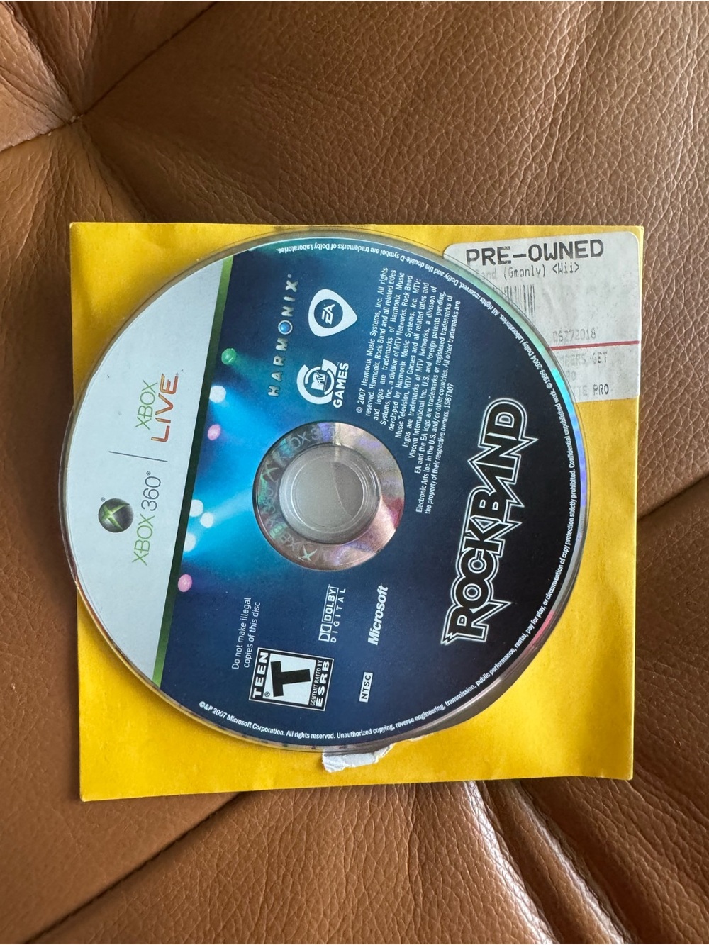Rock Band (Microsoft Xbox 360, 2007) **Disc Only**